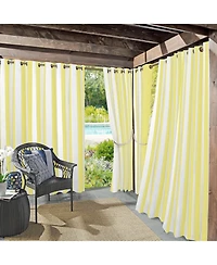 Sun Zero Valencia Cabana Stripe Indoor/Outdoor Uv Protectant Room Darkening Grommet Curtain Panel
