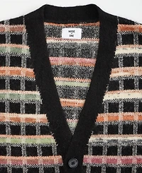 Mode of One Men's Boxy-Fit Plaid V-Neck Cardigan, Macy's Exclusive