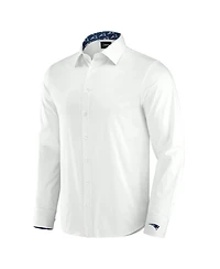 J. Palmer Men's White New England Patriots Man-In-Motion Long Sleeve Button-Up Dress Shirt