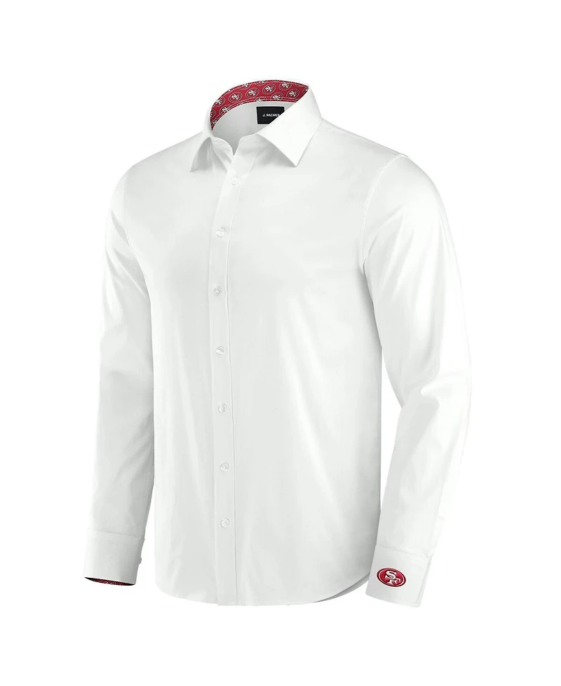 J. Palmer Men's White San Francisco 49ers Man-In-Motion Long Sleeve Button-Up Dress Shirt