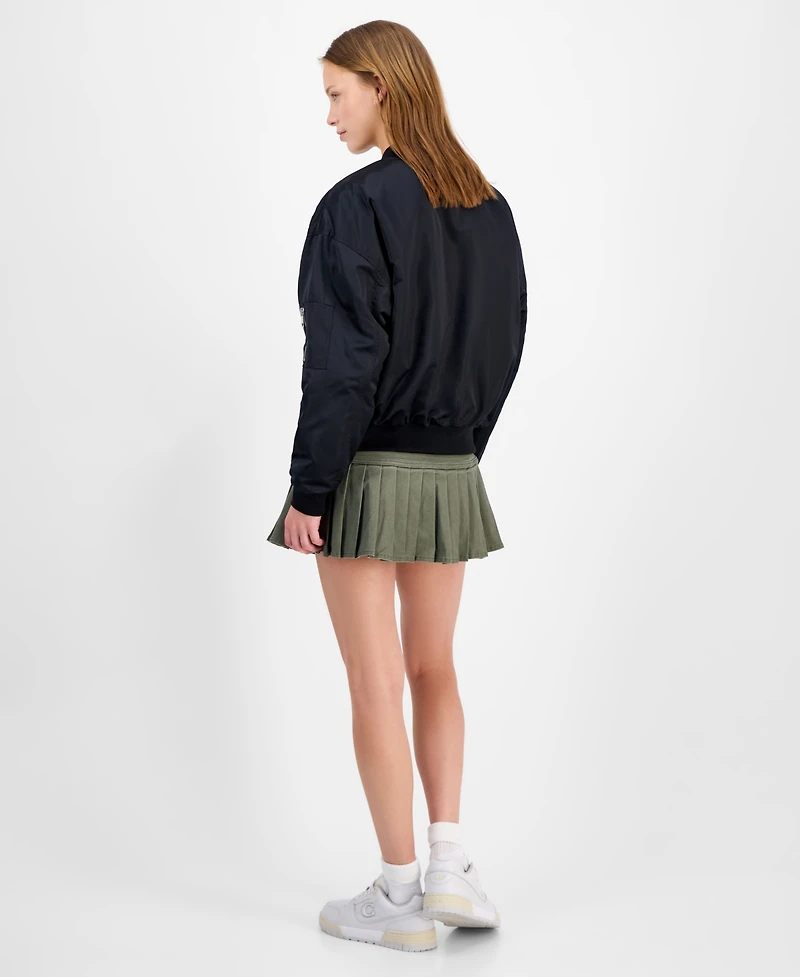 Hippie Rose Juniors' Oversized Bomber Jacket
