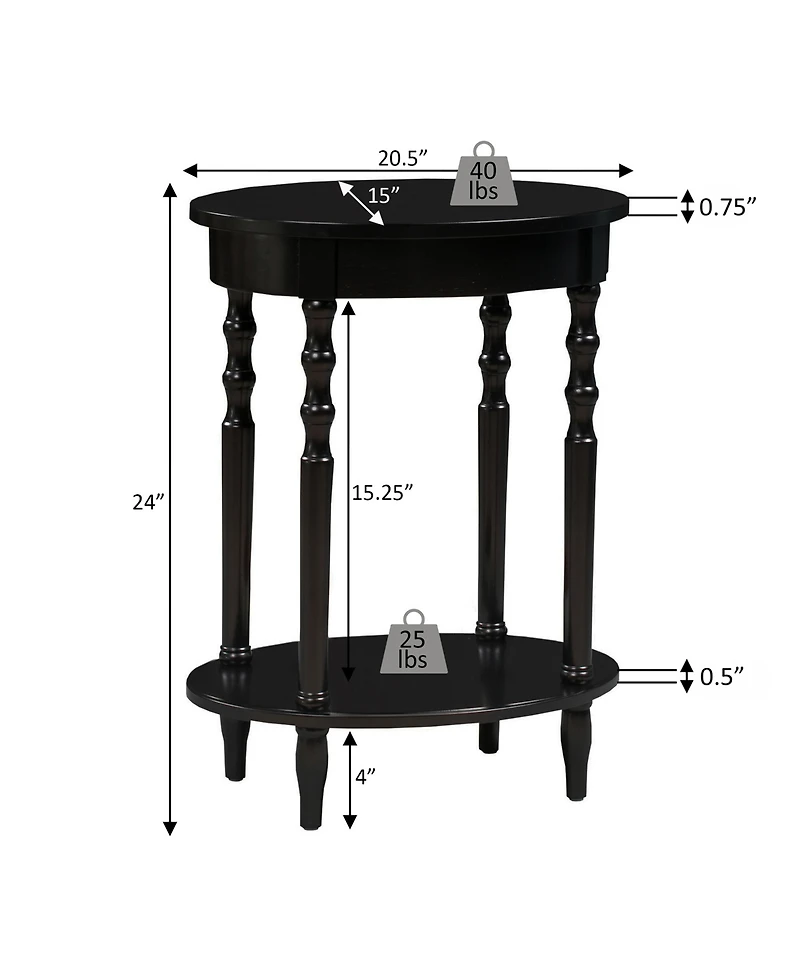 Convenience Concepts 24" Wood Classic Accents Brandi Oval End Table