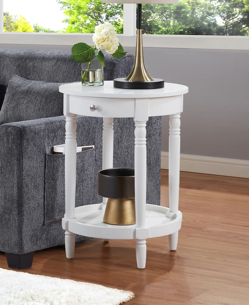 Convenience Concepts 18" Wood French Country Manor No Tools Round End Table