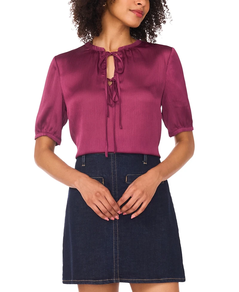 Vince Camuto Women's Solid-Color Short-Sleeve Blouse