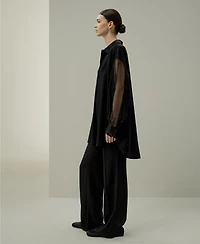 Lilysilk Women's Silk Blouse with Organza Sleeves