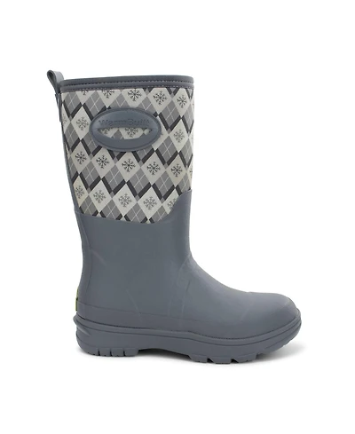 Western Chief Womens Argyle Faux Fur Neoprene Mid Cold Weather Boot