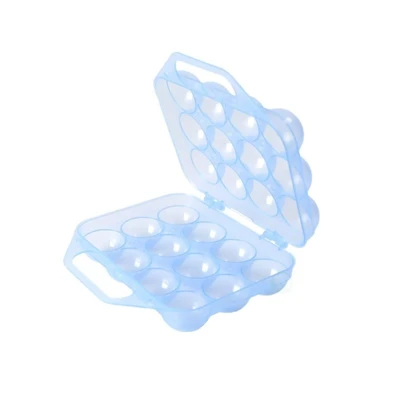 Basicwise Clear Plastic Egg Carton, 12 Holder Carrying Case with Handle