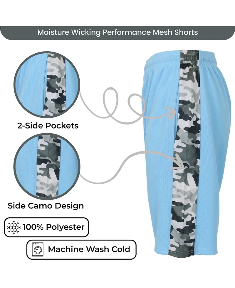 Galaxy By Harvic Women's Loose Fit Moisture Wicking Performance Quick Dry Mesh Shorts With Side Block Design