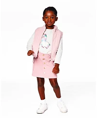 Deux par Girl Corduroy Skirt with Cargo Pockets Dusty Pink