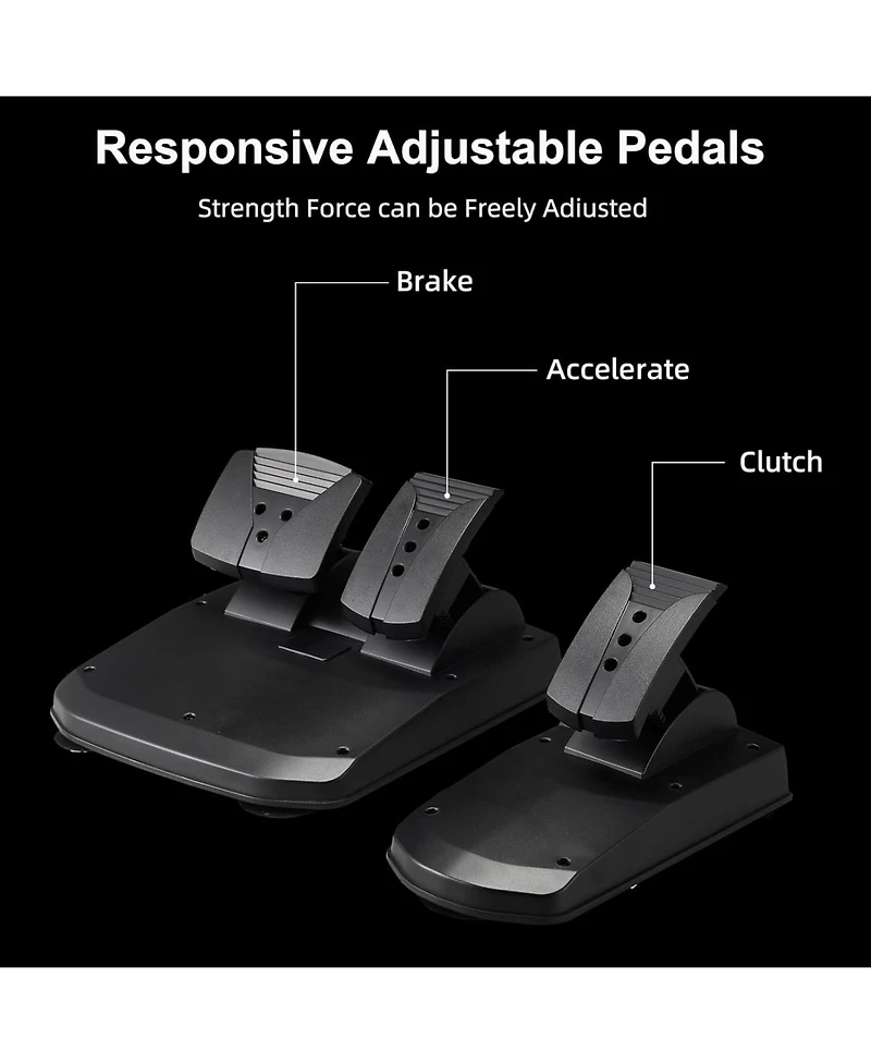 Nbcp Gaming Racing Wheel with Pedals, 1080° Rotation, Shifter & Paddle Shifters – Compatible with Pc, PS4, Xbox One/Series X|S, Switch – Dual Vibratio