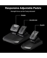 Nbcp Gaming Racing Wheel with Pedals, 1080° Rotation, Shifter & Paddle Shifters – Compatible with Pc, PS4, Xbox One/Series X|S, Switch – Dual Vibratio