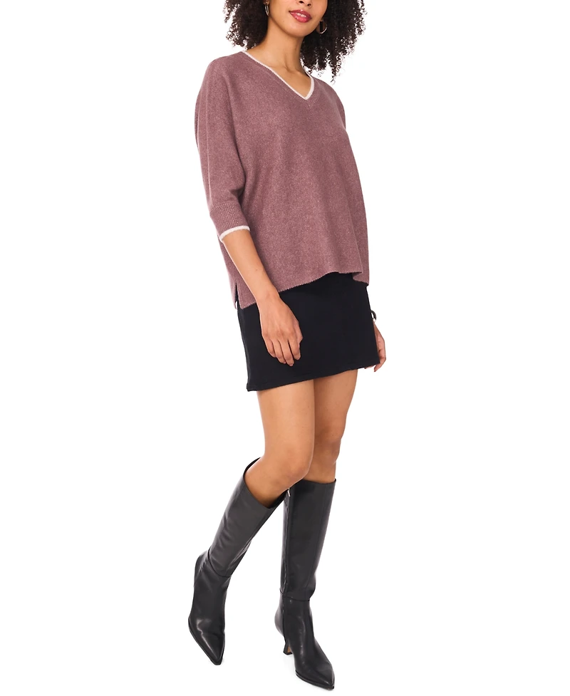 Vince Camuto Women's V-Neck 3/4-Sleeve Sweater
