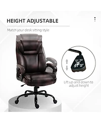Vinsetto Big and Tall Executive Office Chair w/ Pu Leather Fabric, Wheel,