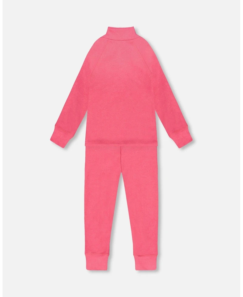 Deux par Big Girls Two-Piece Thermal Underwear Set Candy Pink