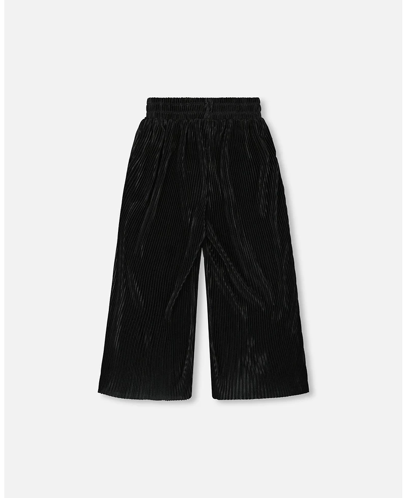 Deux par Girl Wide Leg Pleated Pants Black