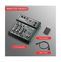 Pyle 6-Ch. Audio Sound Mixer - Bluetooth Studio Mixer - Dj Controller Audio Mixing Console (Black)