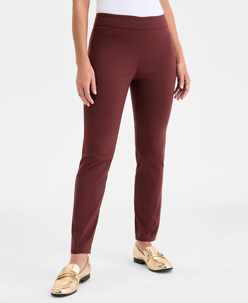 Jm Collection Women's Tummy-Control Cambridge Slim-Leg Pull-On Pants