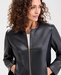 Jm Collection Women's Faux-Leather Jacket, Macy's Exclusive