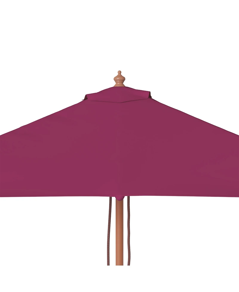 Outdoor Parasol with Wooden Pole 59.1"x78.7" Bordeaux Red