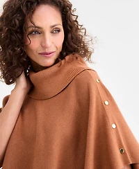 Jm Collection Women's Cowl-Neck Button-Detail Poncho, Macy's Exclusive
