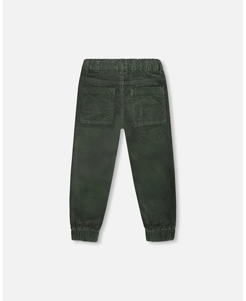 Deux par Baby Boys Stretch Corduroy Jogger Pants Forest Green
