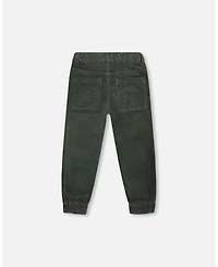 Deux par Baby Boys Stretch Corduroy Jogger Pants Forest Green