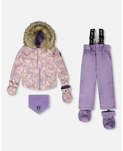 Deux par Baby Girl Two-Piece Play Snowsuit Purple Gray - Baby|Toddler