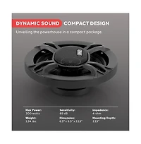 Pyle Three-Way Sound Speaker System - One Pair 6.5'' Three-Way Triaxial Loud Audio, 300 Watts w/ 4 Ohm Impedance and 3/4'' Piezo Tweeter
