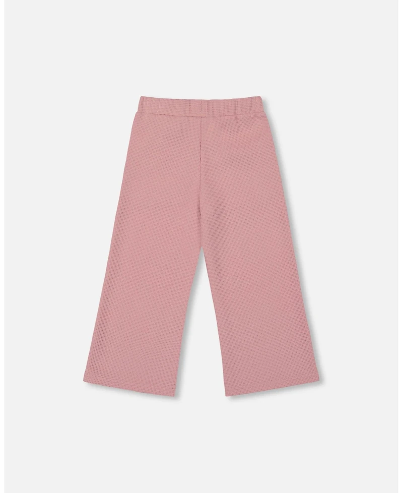 Deux par Girl Waffle Flare Leg Pants Dusty Pink