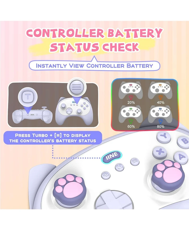 Nbcp Wireless Controller with Charging Dock – Multi-Platform Gamepad for Pc, Switch, Android, iOS, Turbo, Macro, 6-Axis Motion, Rumble, Sma