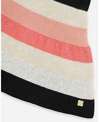 Deux par Girl Striped Knit Skirt Beige Black and Pink
