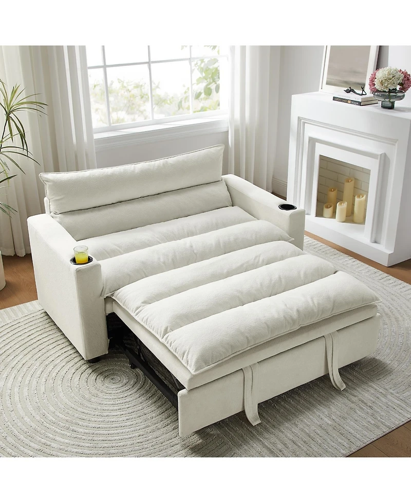 Streamdale Furniture Convertible Velvet Sofa Bed - 3-in-1 Sleeper Couch