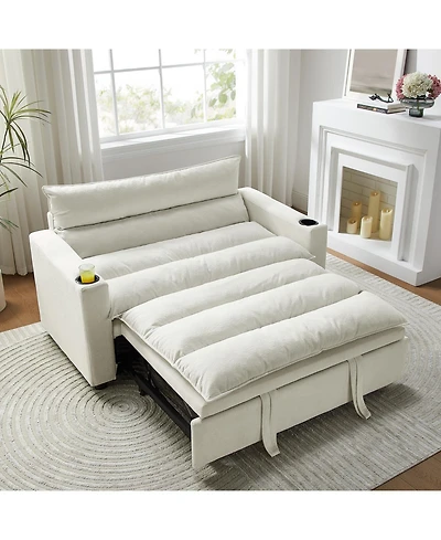 Streamdale Furniture Convertible Velvet Sofa Bed - 3-in-1 Sleeper Couch