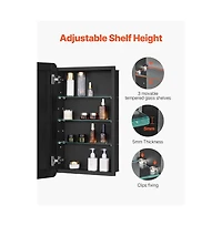 Slickblue Mirror Medicine Cabinet with Adjustable Interior Shelves for Bathroom Organization