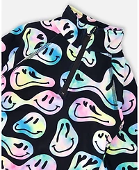 Deux par Girl Two-Piece Thermal Underwear Set Smiley Face