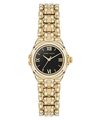 Anne Klein Women's Quartz Round Capital Gold-Tone Metal Alloy Bracelet Watch, 28mm