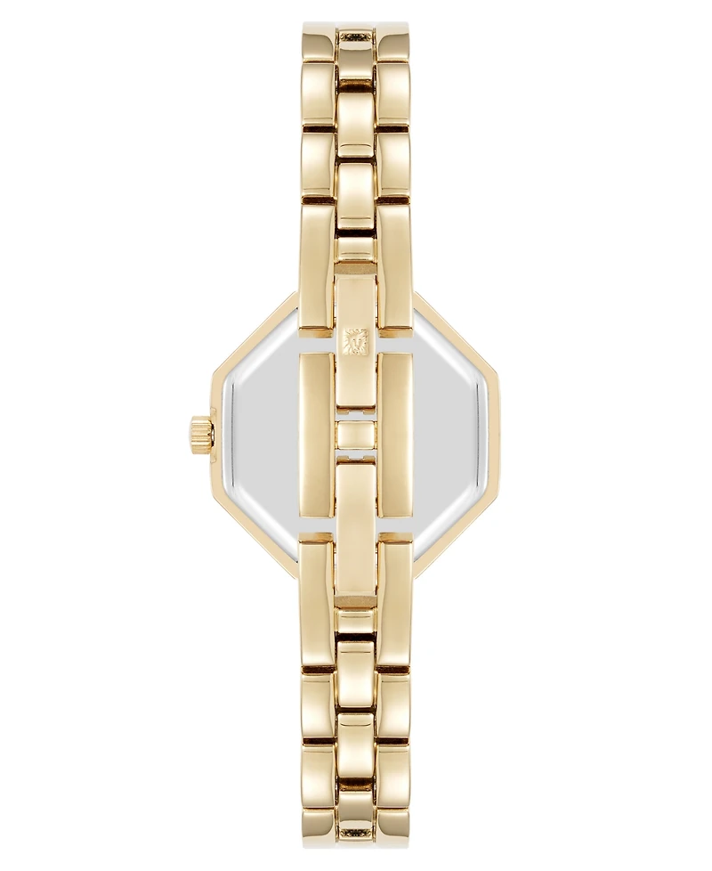 Anne Klein Women's Quartz Unique Octagonal Gold-Tone Metal Alloy Watch, 26mm