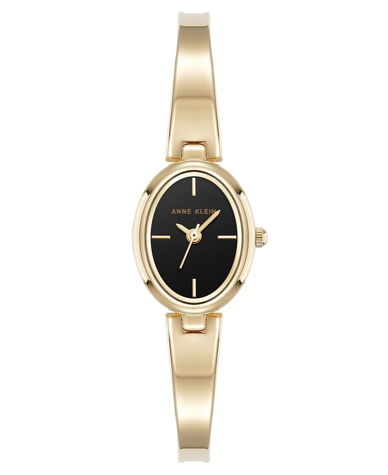 Anne Klein Women's Quartz Petite Oval Gold-Tone Metal Alloy Bangle Watch, 18mm