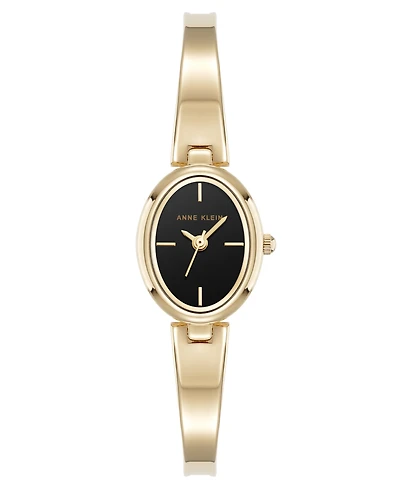 Anne Klein Women's Quartz Petite Oval Gold-Tone Metal Alloy Bangle Watch, 18mm