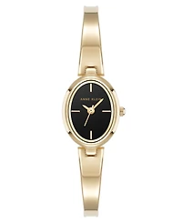 Anne Klein Women's Quartz Petite Oval Gold-Tone Metal Alloy Bangle Watch, 18mm
