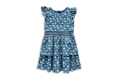 Florence Eiseman Big Girls Floral Print Dress W/Waist Ruching