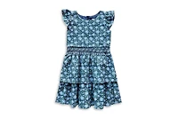 Florence Eiseman Big Girls Floral Print Dress W/Waist Ruching