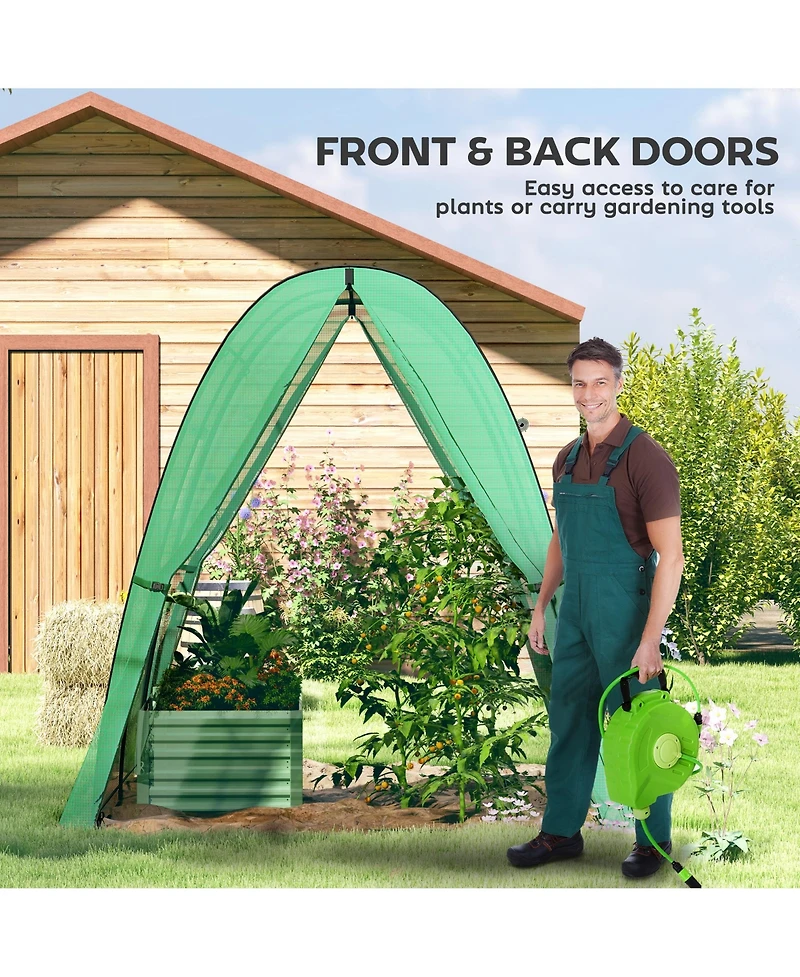 Outsunny Walk-In Hoop house with bags, 6' x 6.6',