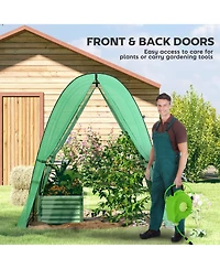 Outsunny Walk-In Hoop house with bags, 6' x 6.6',