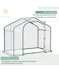 Outsunny Portable Walk-in house, Pvc Cover, Door, Top Vent,
