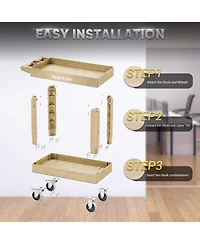 Silvel 2-Tier Rolling Tool Cart with Wheels, Industrial Commercial/ Service Cart, Pp