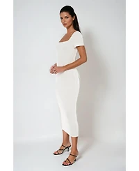 Bebe Women's Square Neck Maxi T-Shirt Dress