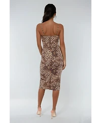 Bebe Women's Printed Dty Slip Midi Dress