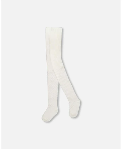 Deux par Girl Knit Tights Off-White - Toddler|Child