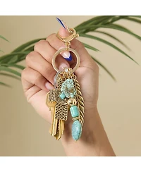 Jessica Simpson Turquoise Bead Keychain with Charms